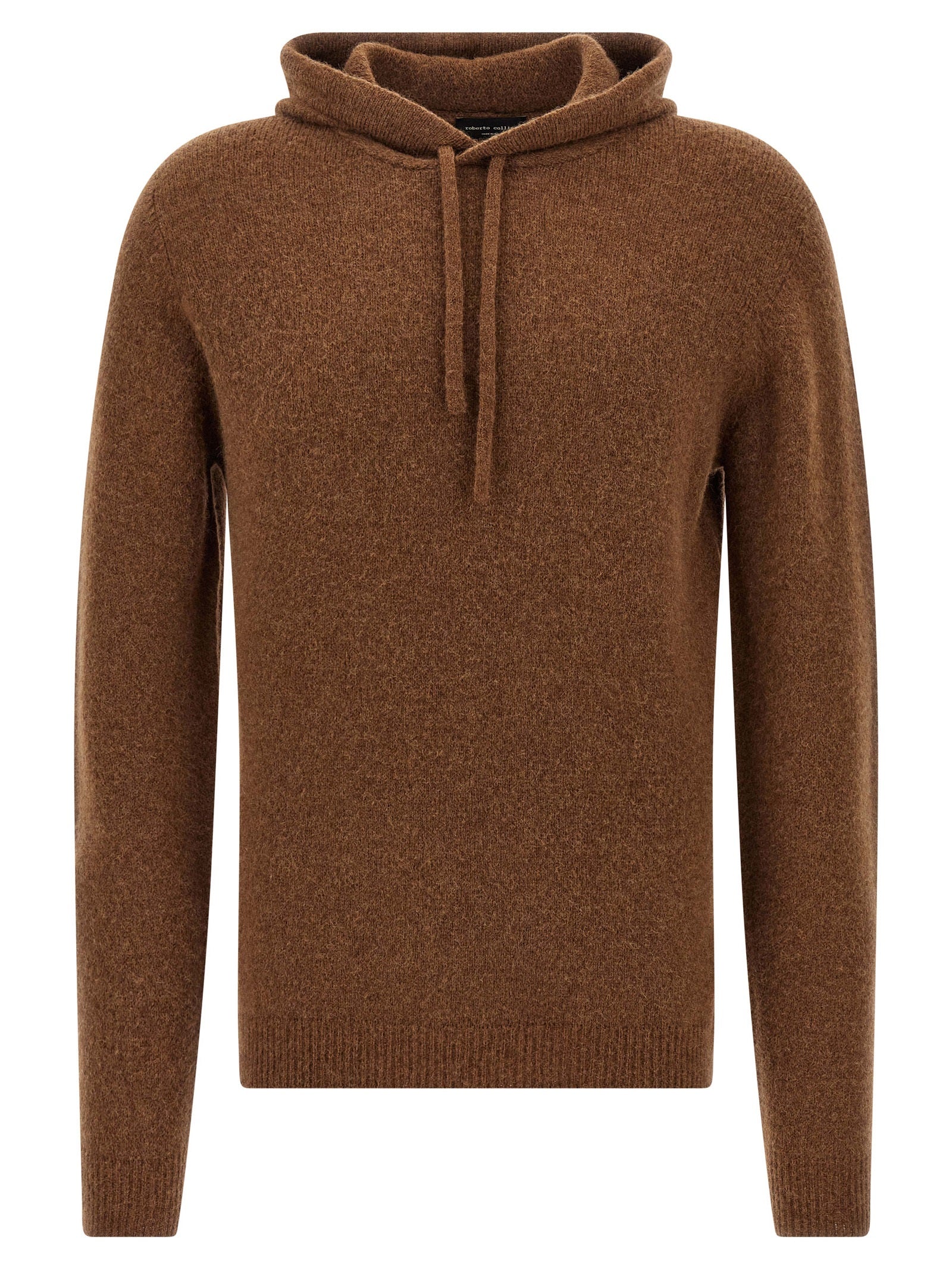 Roberto Collina Brauner Cardigan aus reiner Schurwolle