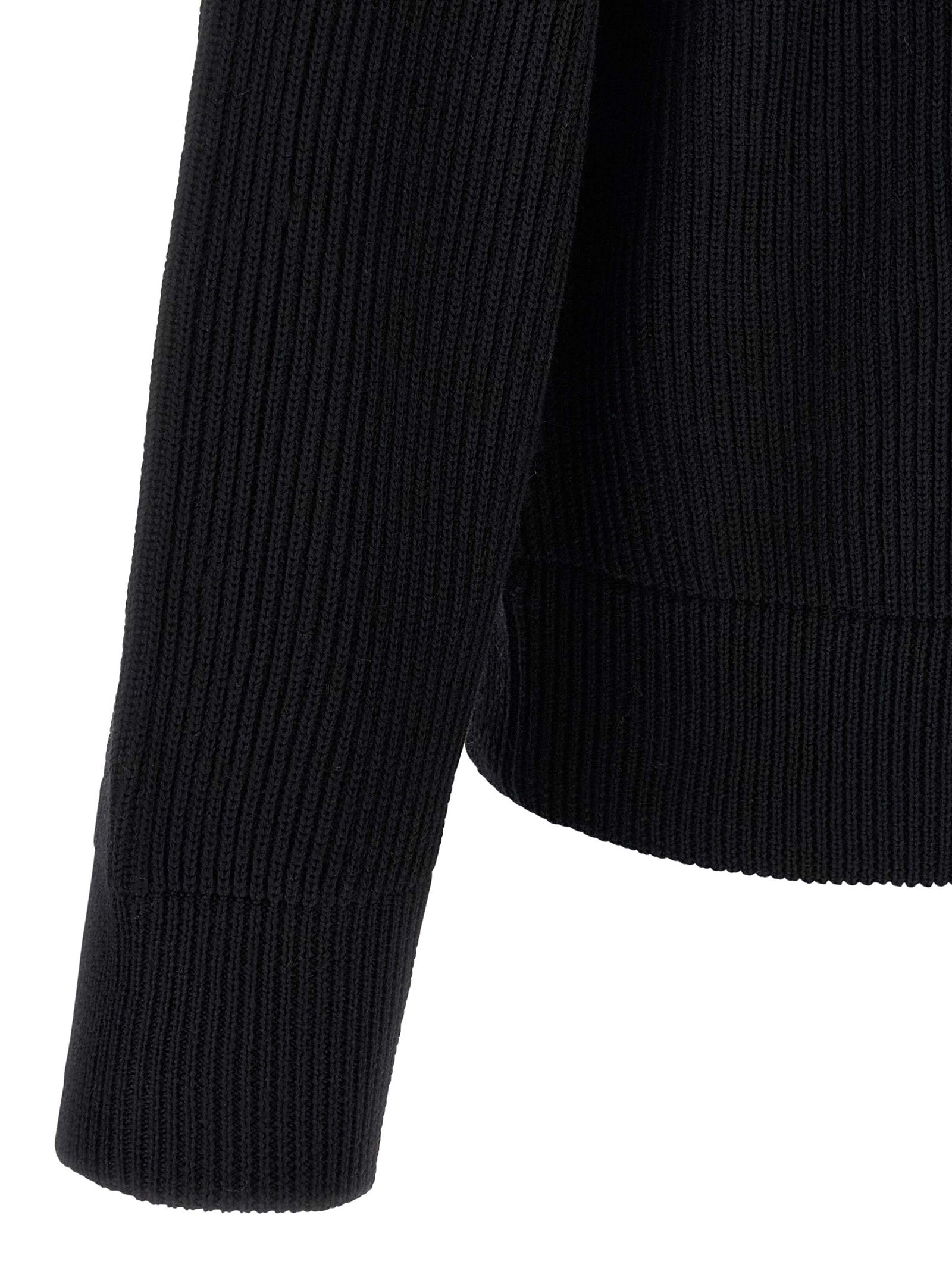 Roberto Collina Schwarzer Cardigan aus Merinowolle
