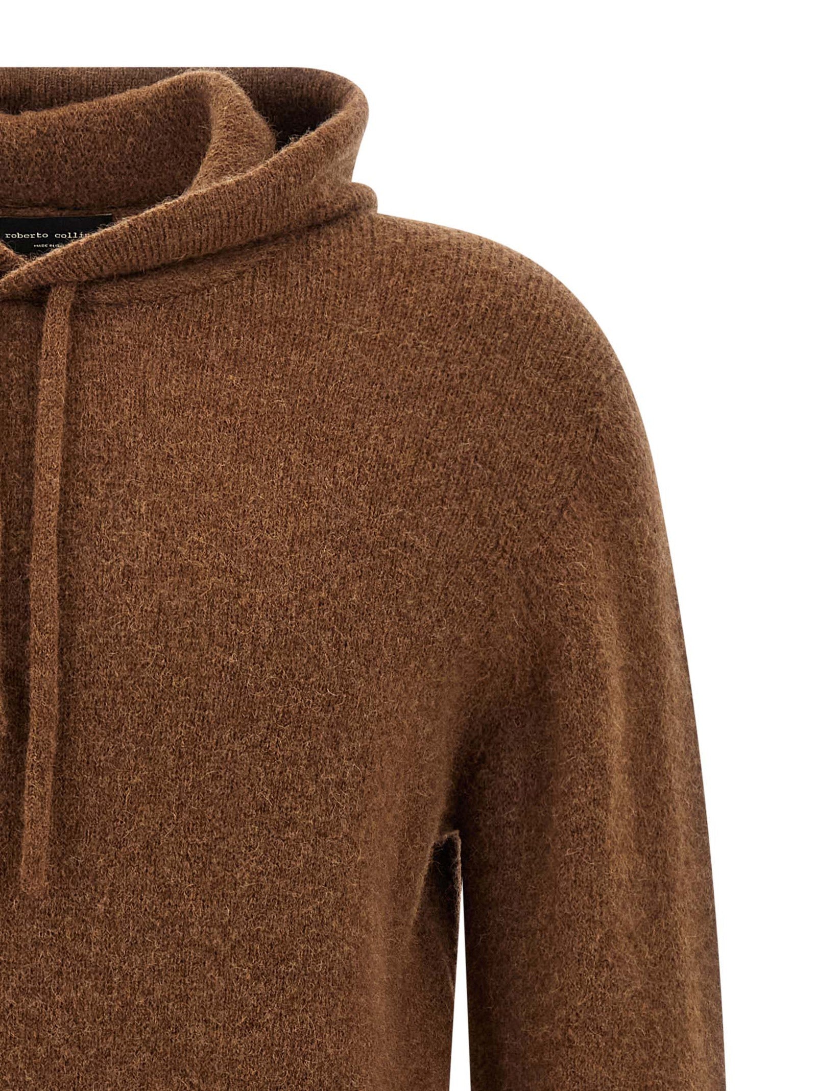 Roberto Collina Brauner Cardigan aus reiner Schurwolle