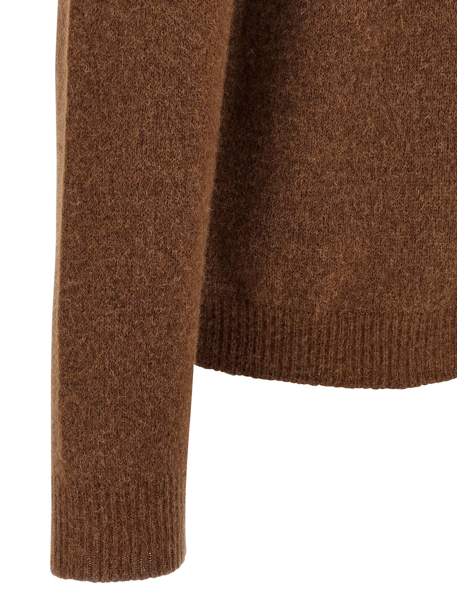 Roberto Collina Brauner Cardigan aus reiner Schurwolle