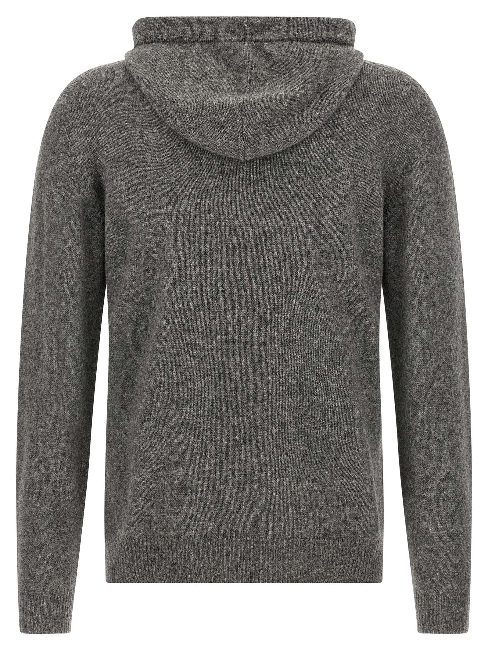 Roberto Collina Grauer Cardigan aus reiner Schurwolle