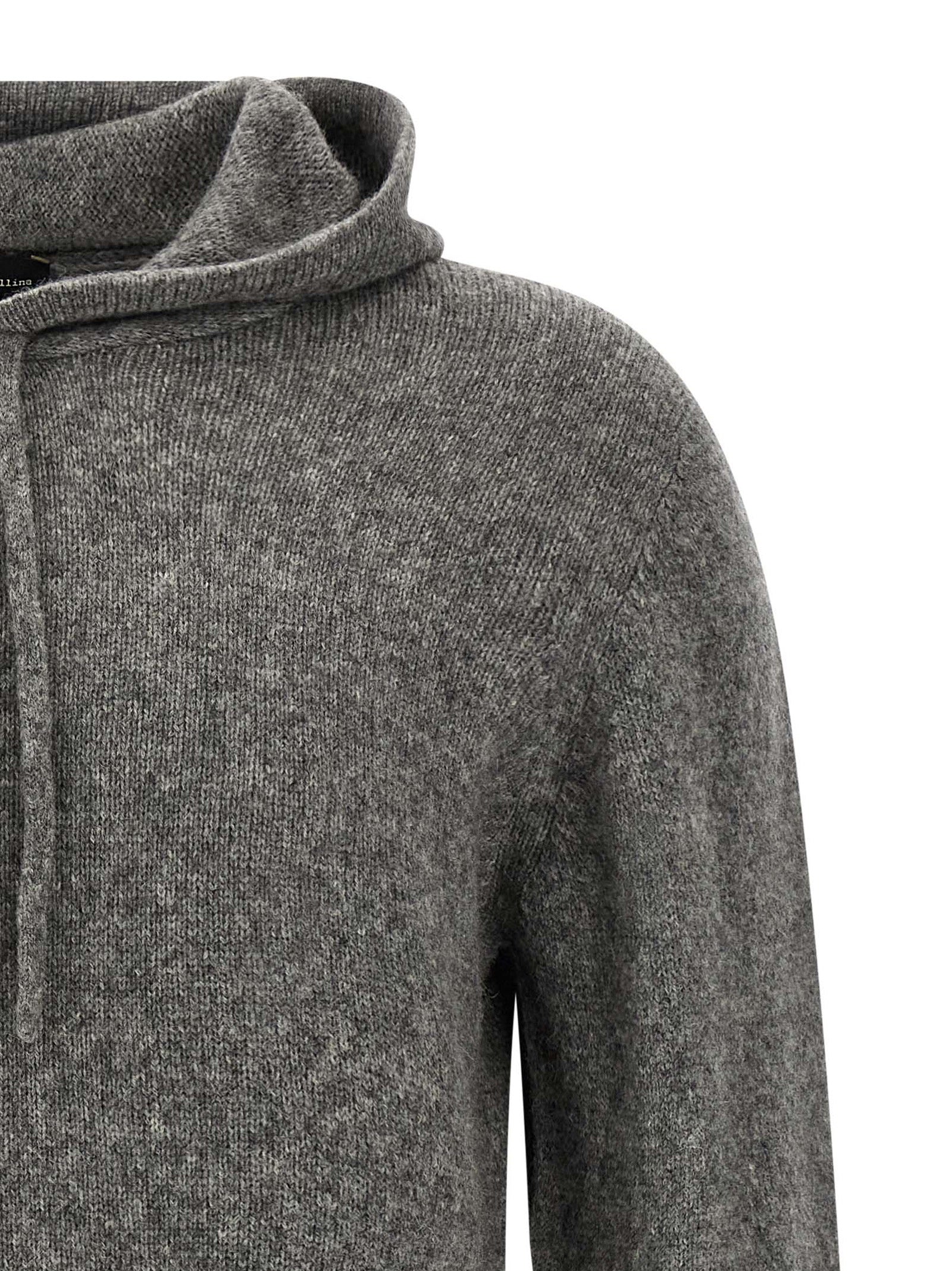 Roberto Collina Grauer Cardigan aus reiner Schurwolle