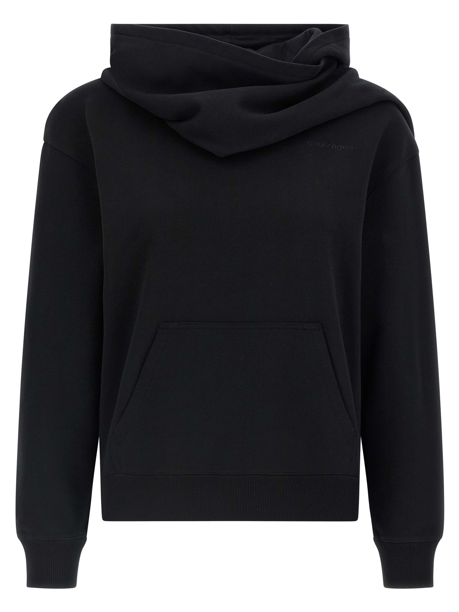 Courrèges Schwarzer Baumwoll-Sweatshirt