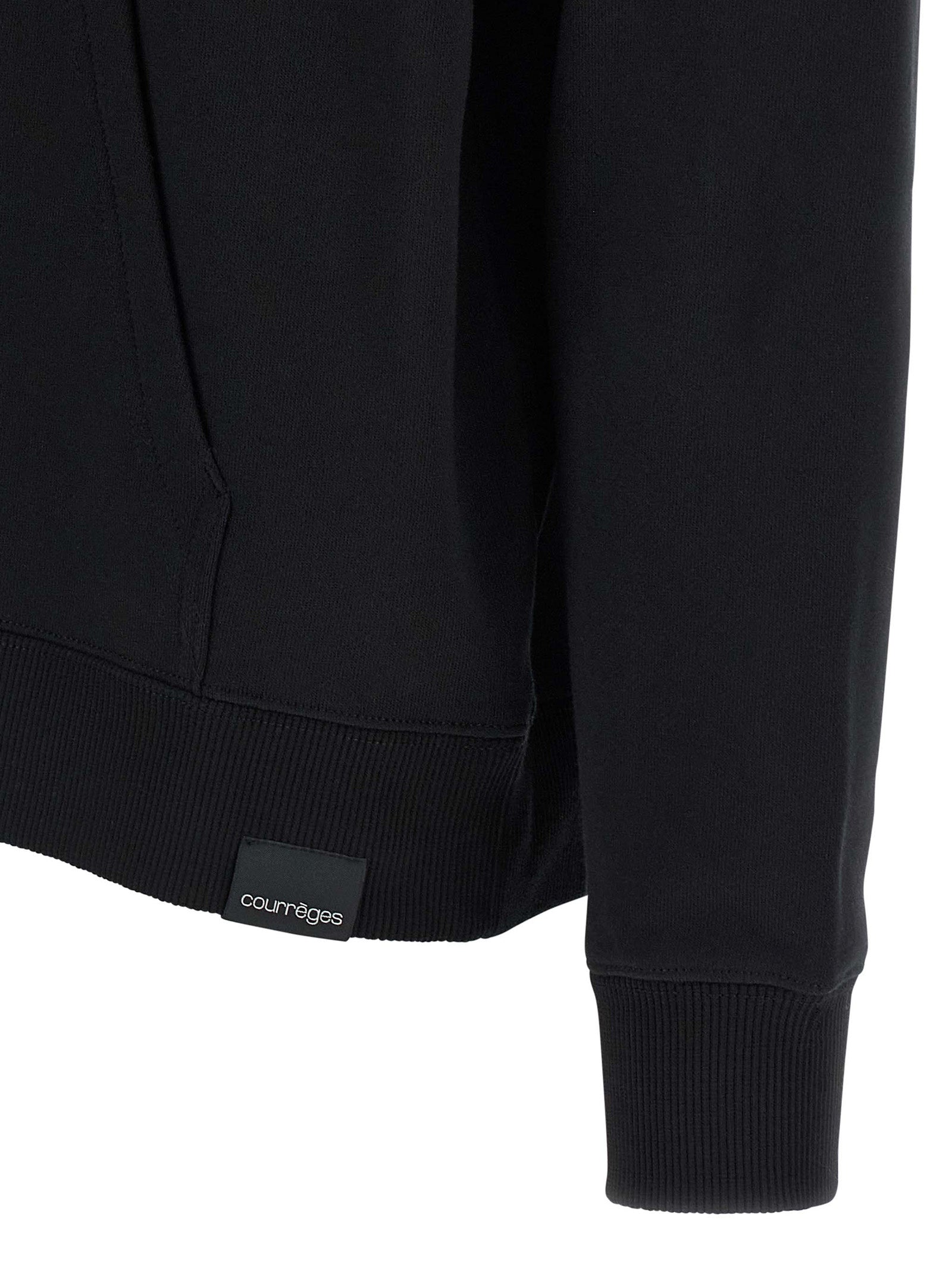 Courrèges Schwarzer Baumwoll-Sweatshirt