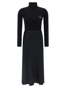 Elisabetta Franchi Schwarzes Lycra Midikleid