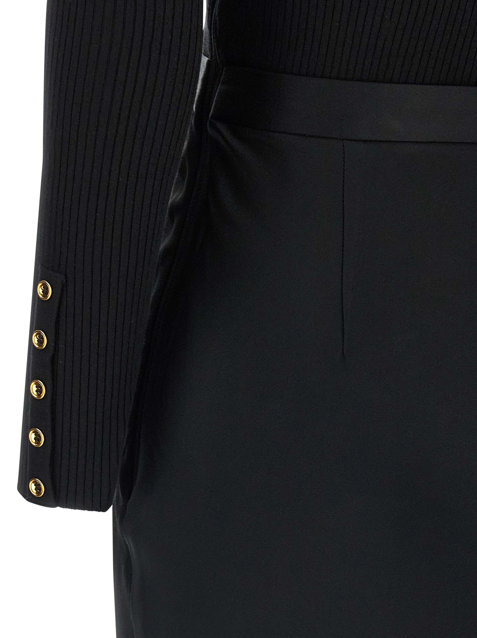 Elisabetta Franchi Schwarzes Lycra Midikleid