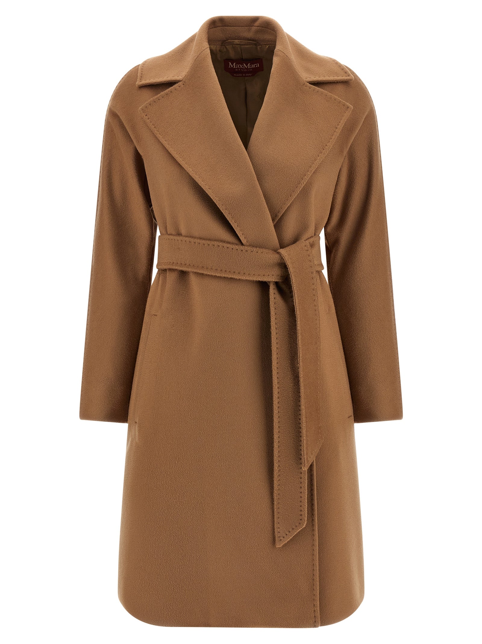 Max Mara Mantel aus reiner Schurwolle in Braun