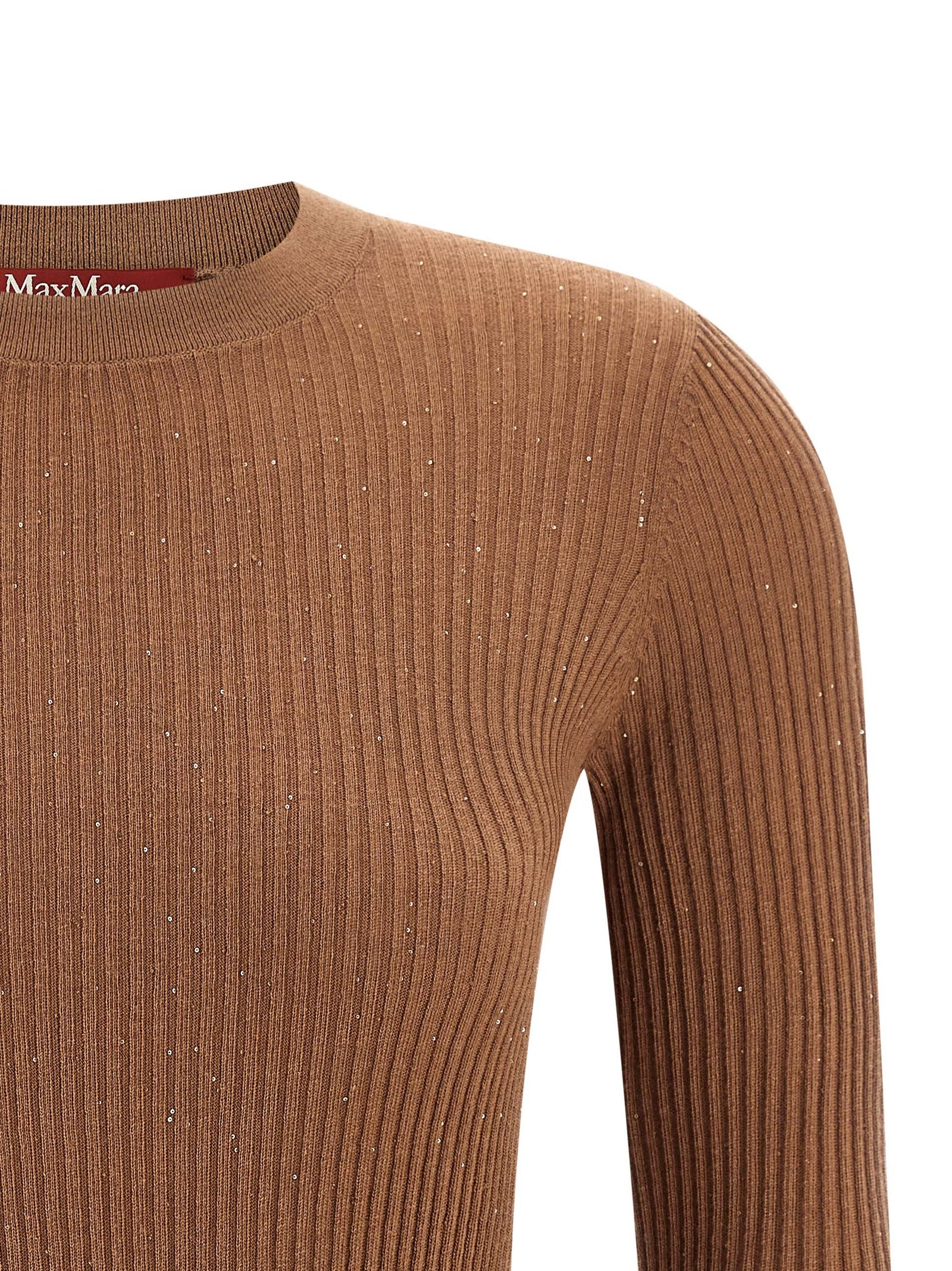 Max Mara Beige Seidenstrickjacke