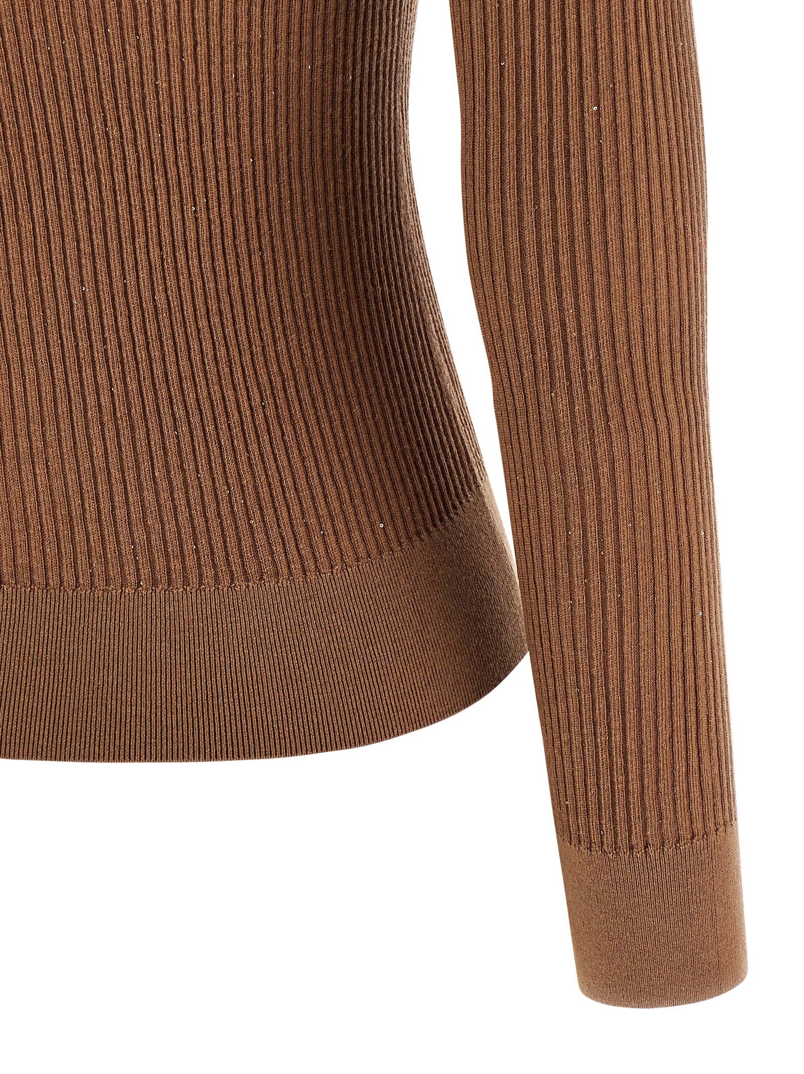 Max Mara Beige Seidenstrickjacke