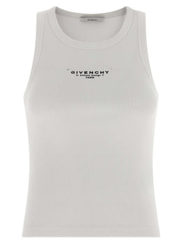 Givenchy Weißes ärmelloses Baumwoll-T-Shirt
