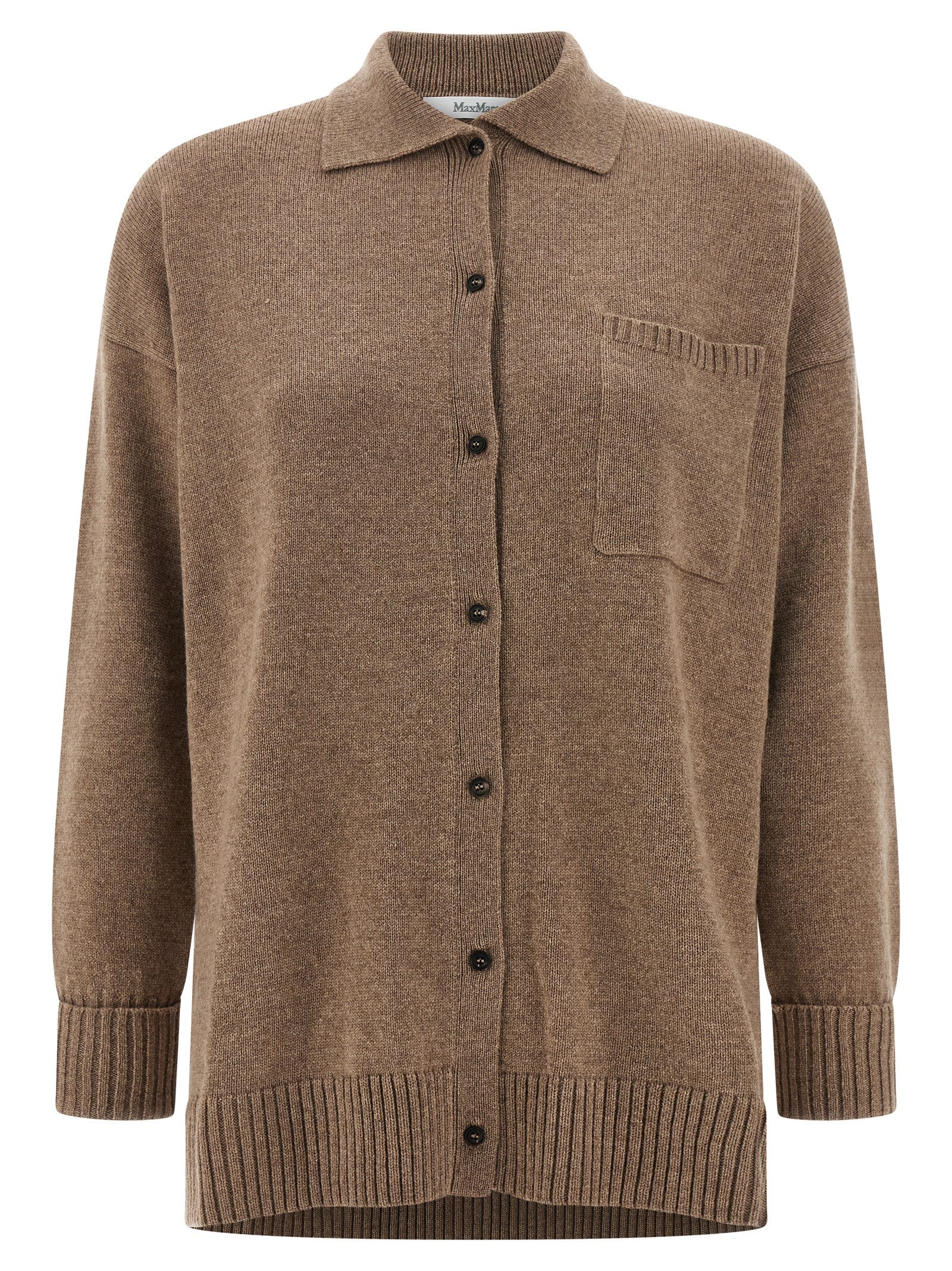Max Mara Brauner Kaschmir-Strickjacke