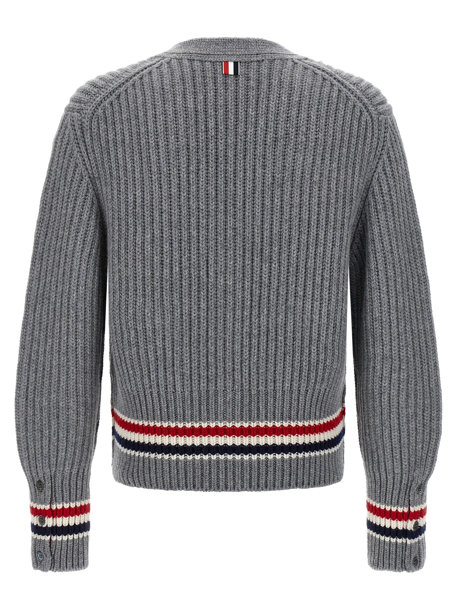 Thom Browne Grauer Kaschmir-Strickjacke
