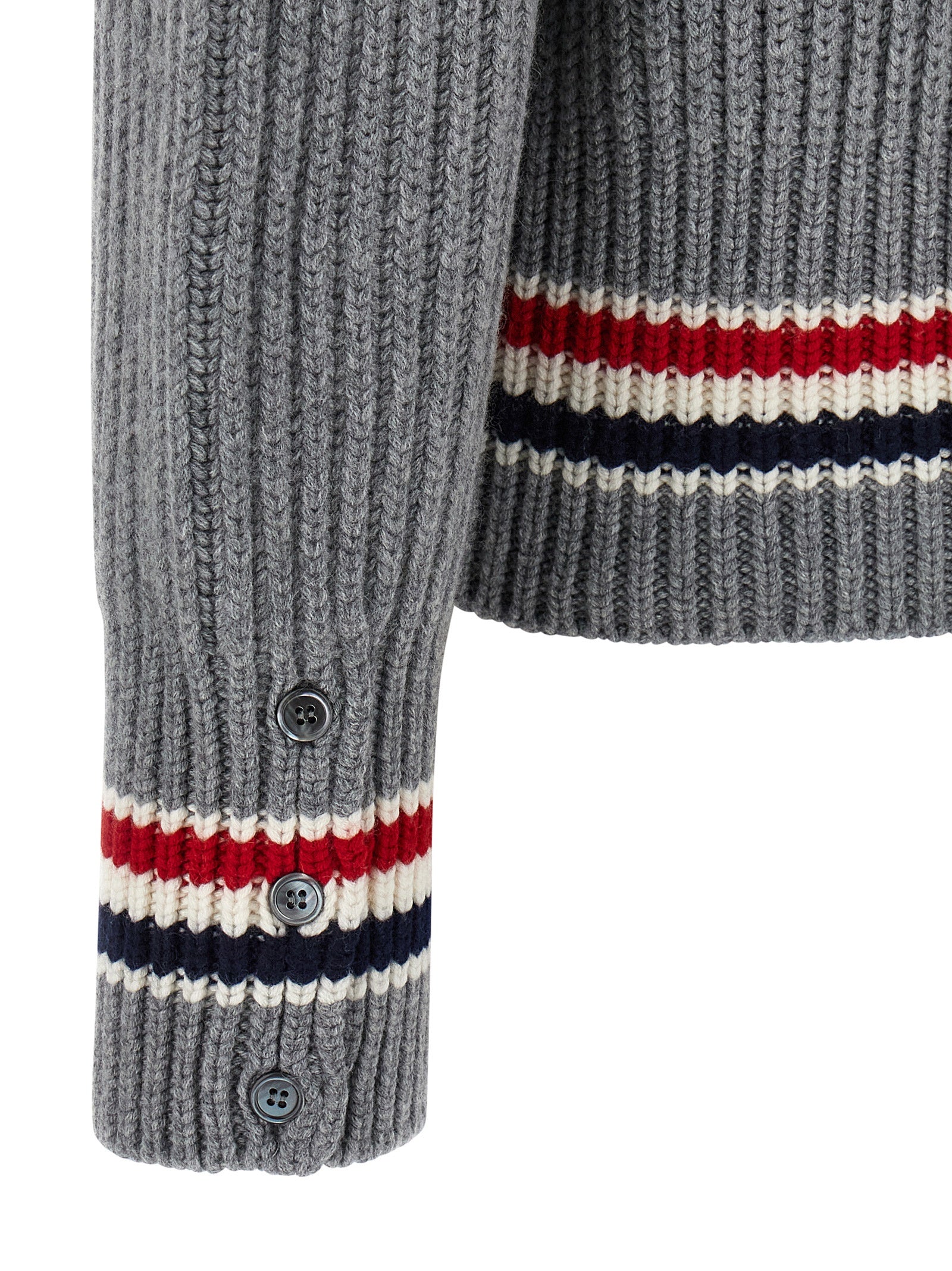 Thom Browne Grauer Kaschmir-Strickjacke
