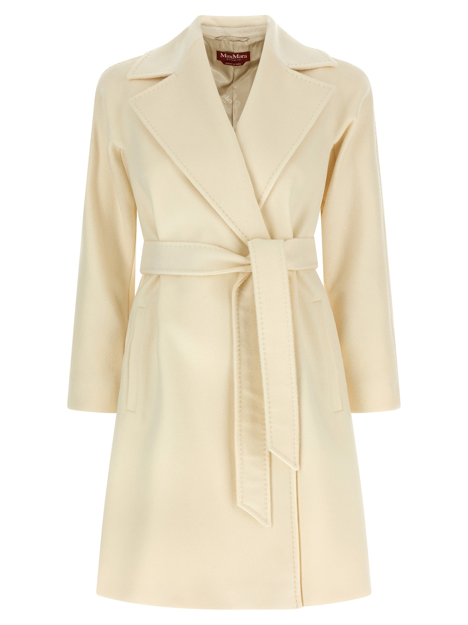 Max Mara Mantel aus weißer Schurwolle