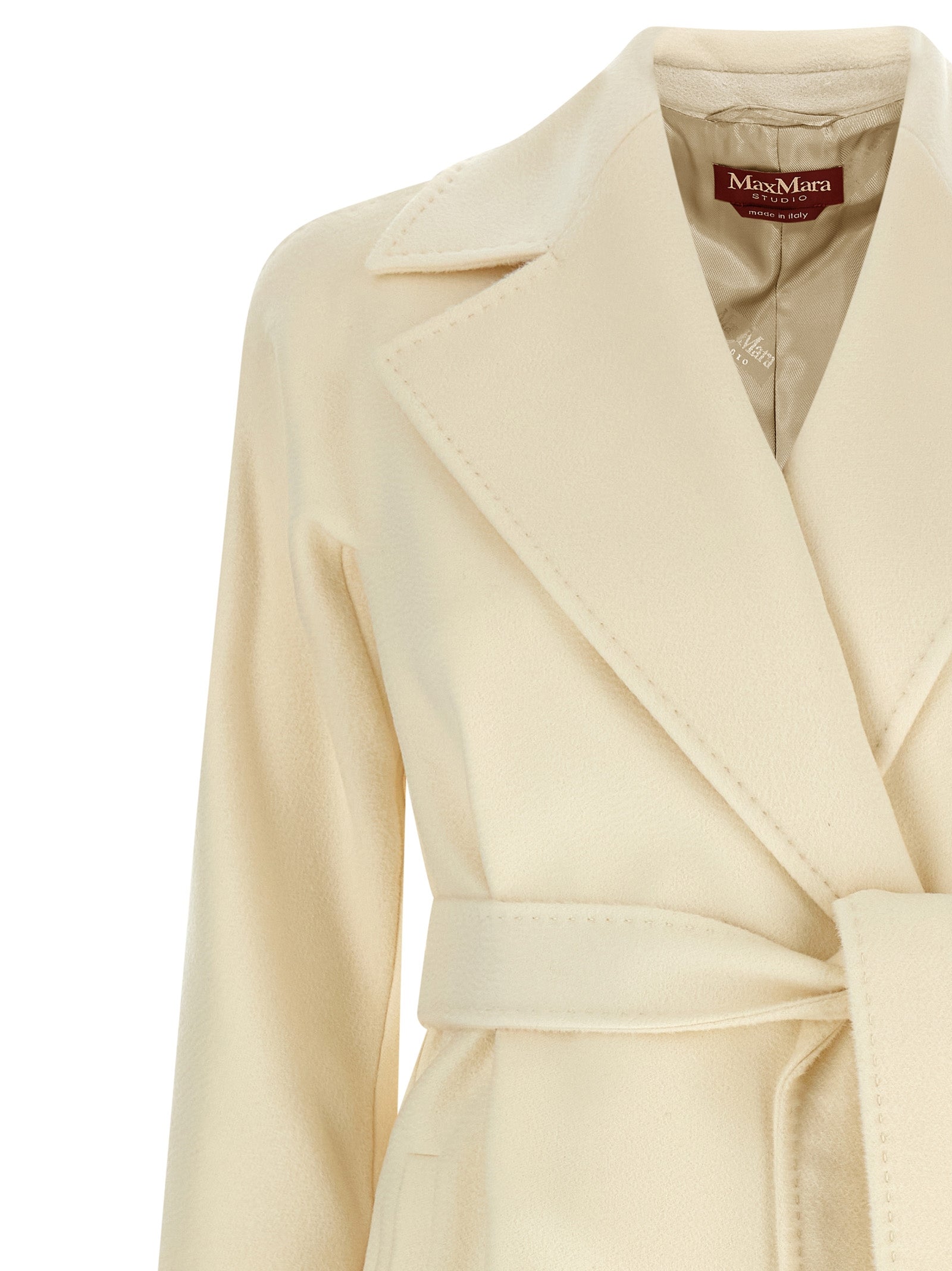 Max Mara Mantel aus weißer Schurwolle