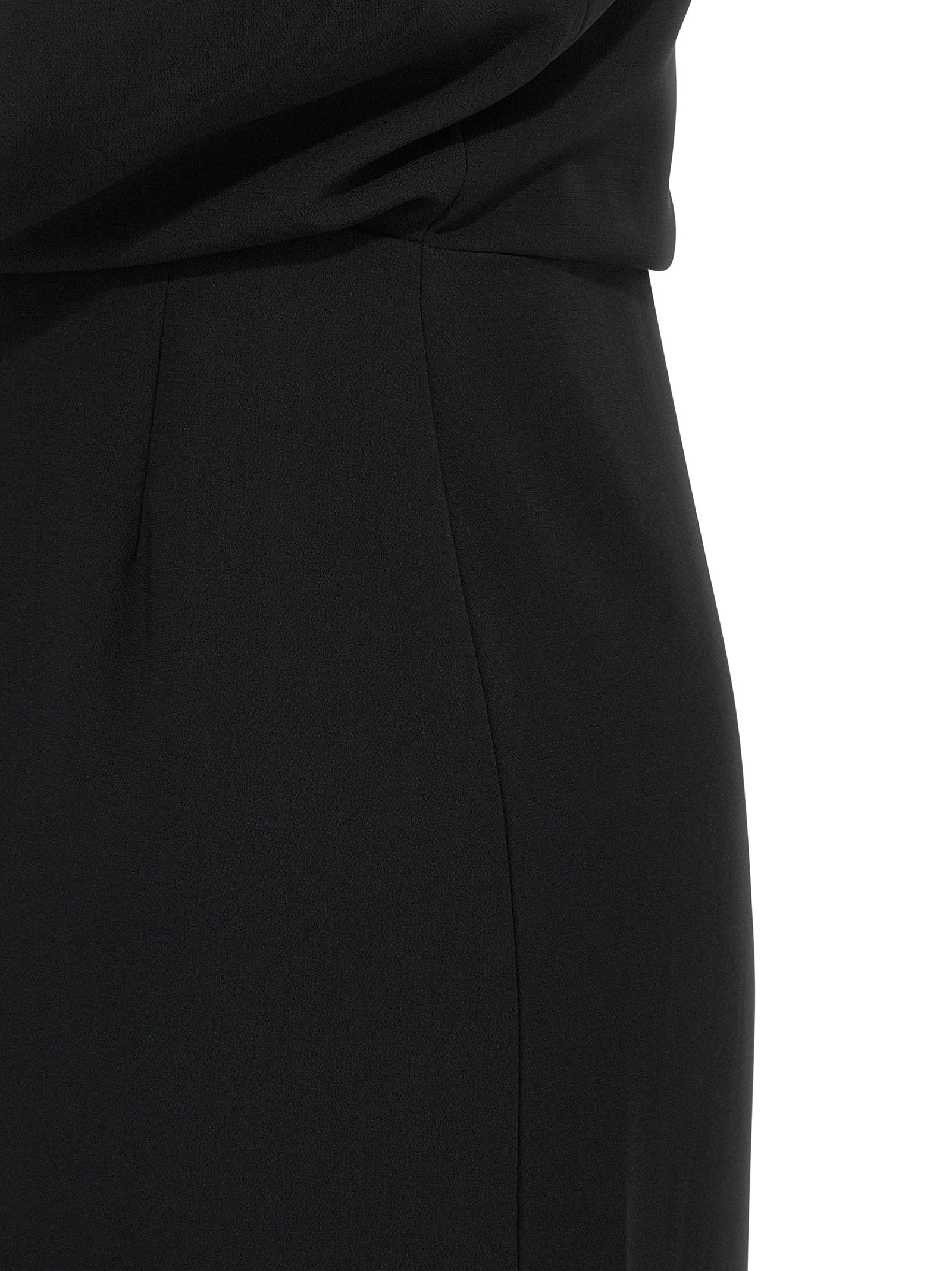 Max Mara Langes Schwarzes Kleid aus Triacetat