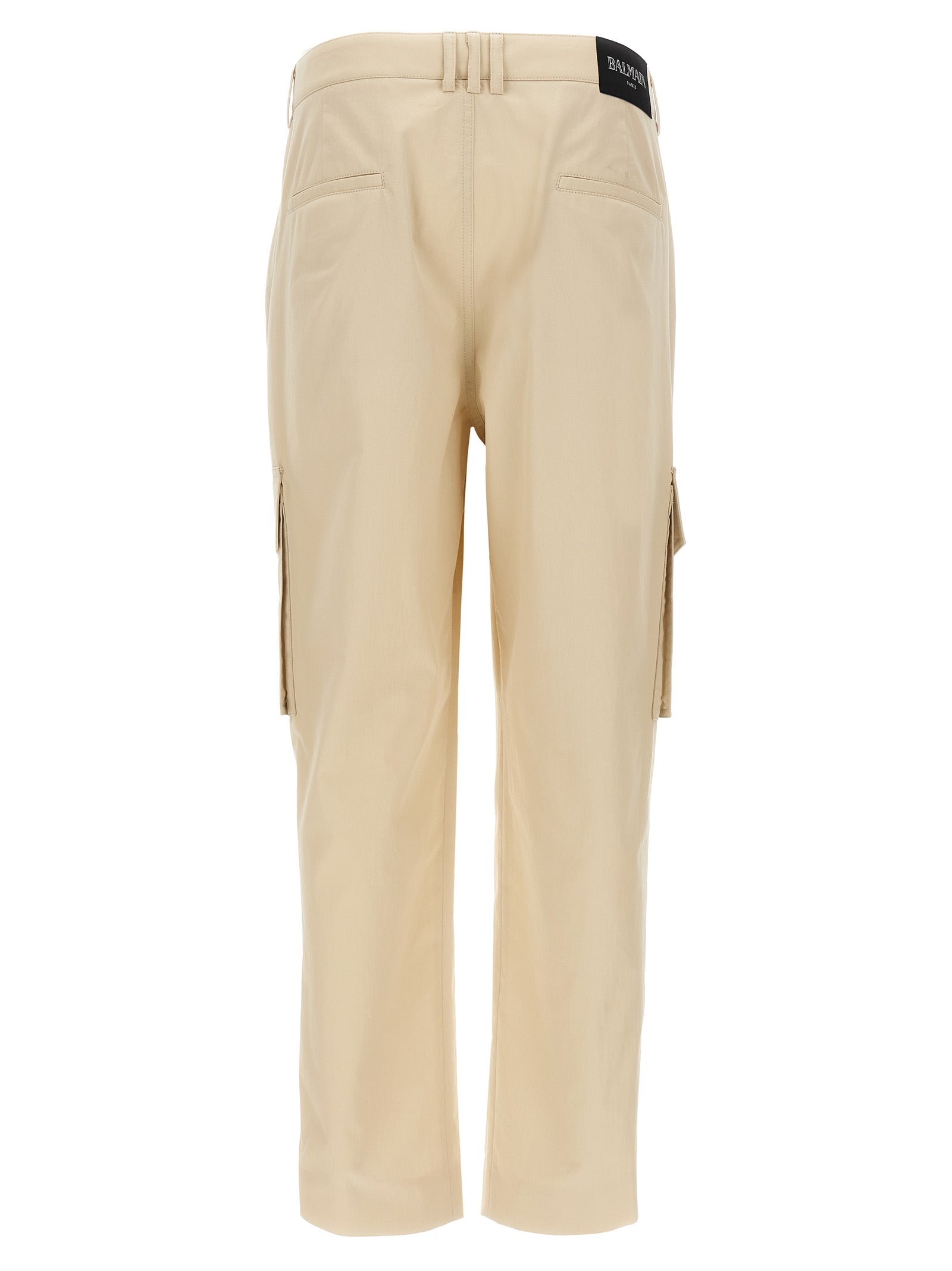 Balmain Beige Baumwoll-Cargo-Hose