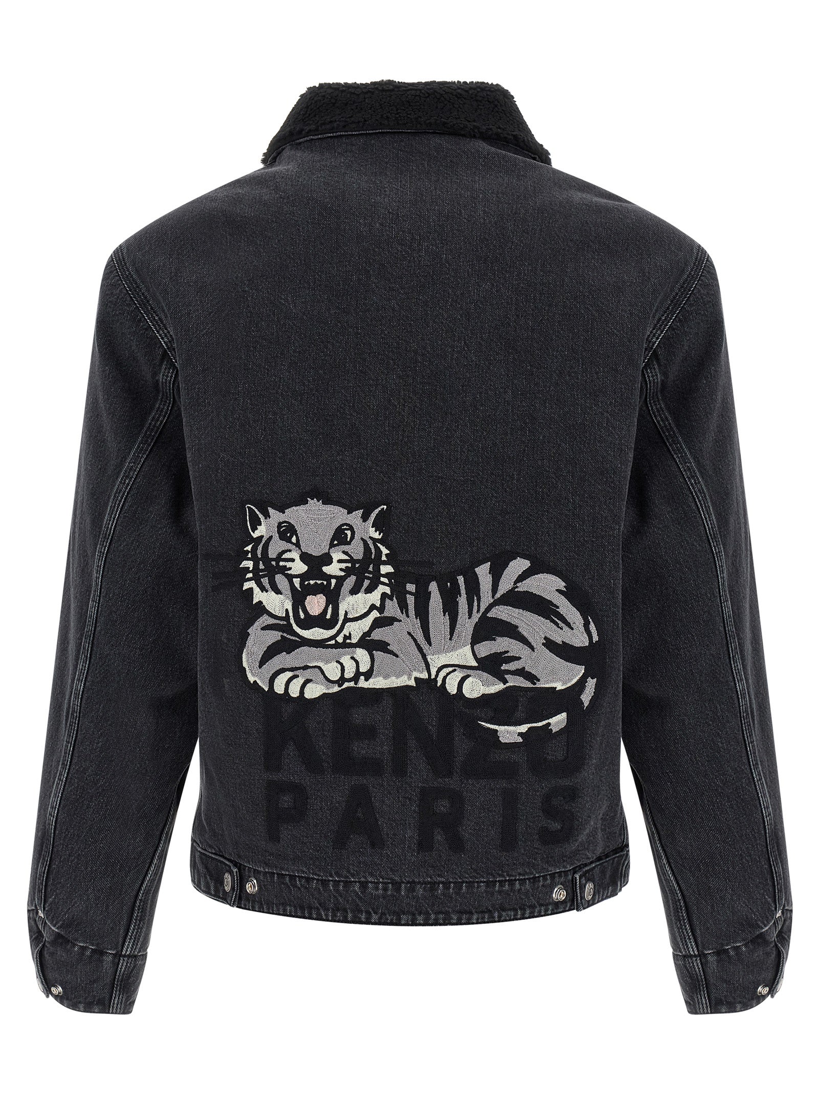 Kenzo Schwarze Baumwoll-Denimjacke