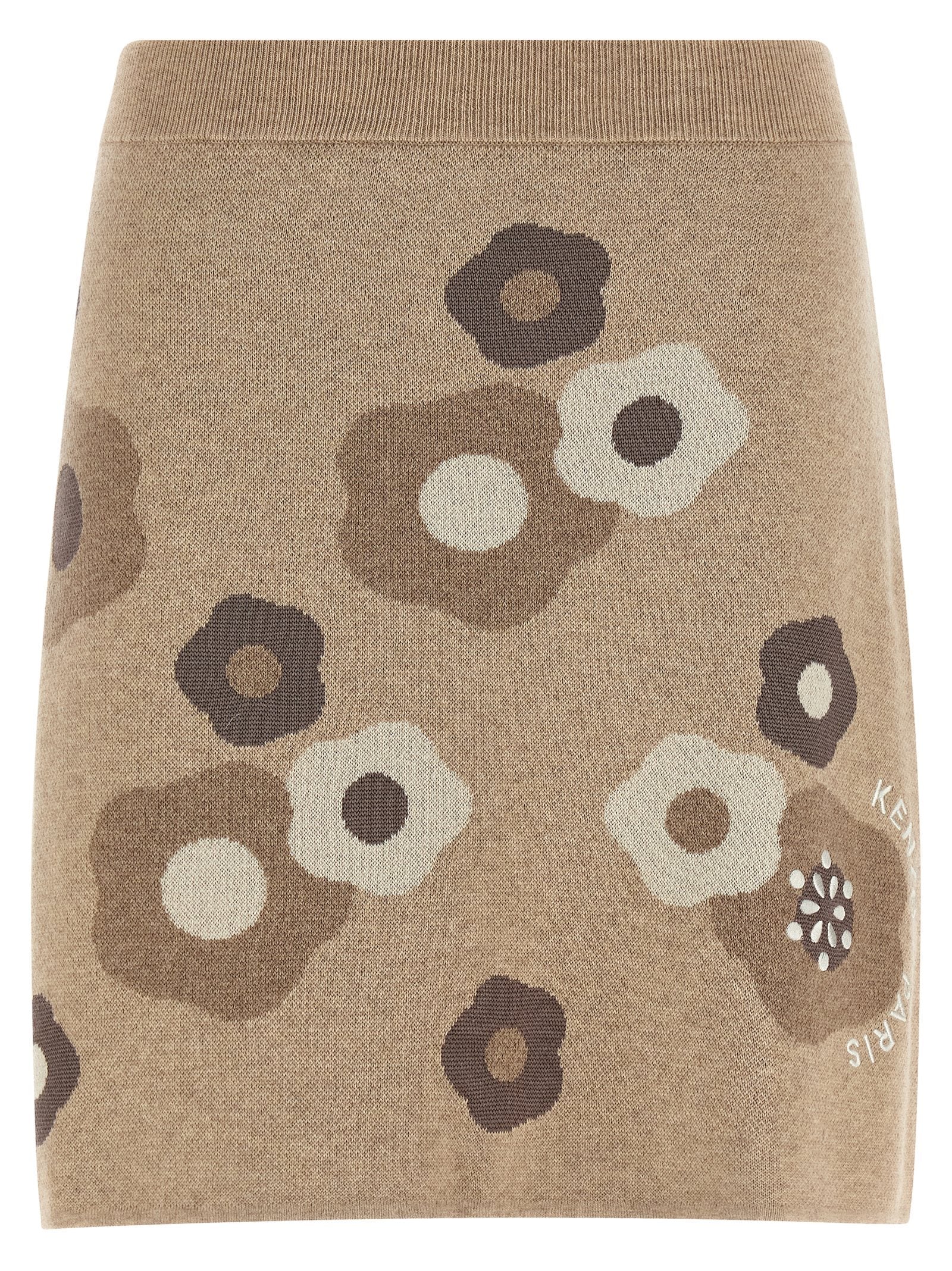 Kenzo Beiger Wollrock in Langform