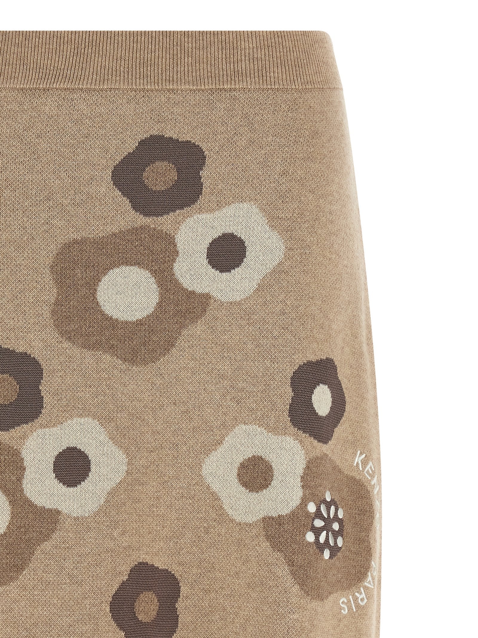 Kenzo Beiger Wollrock in Langform