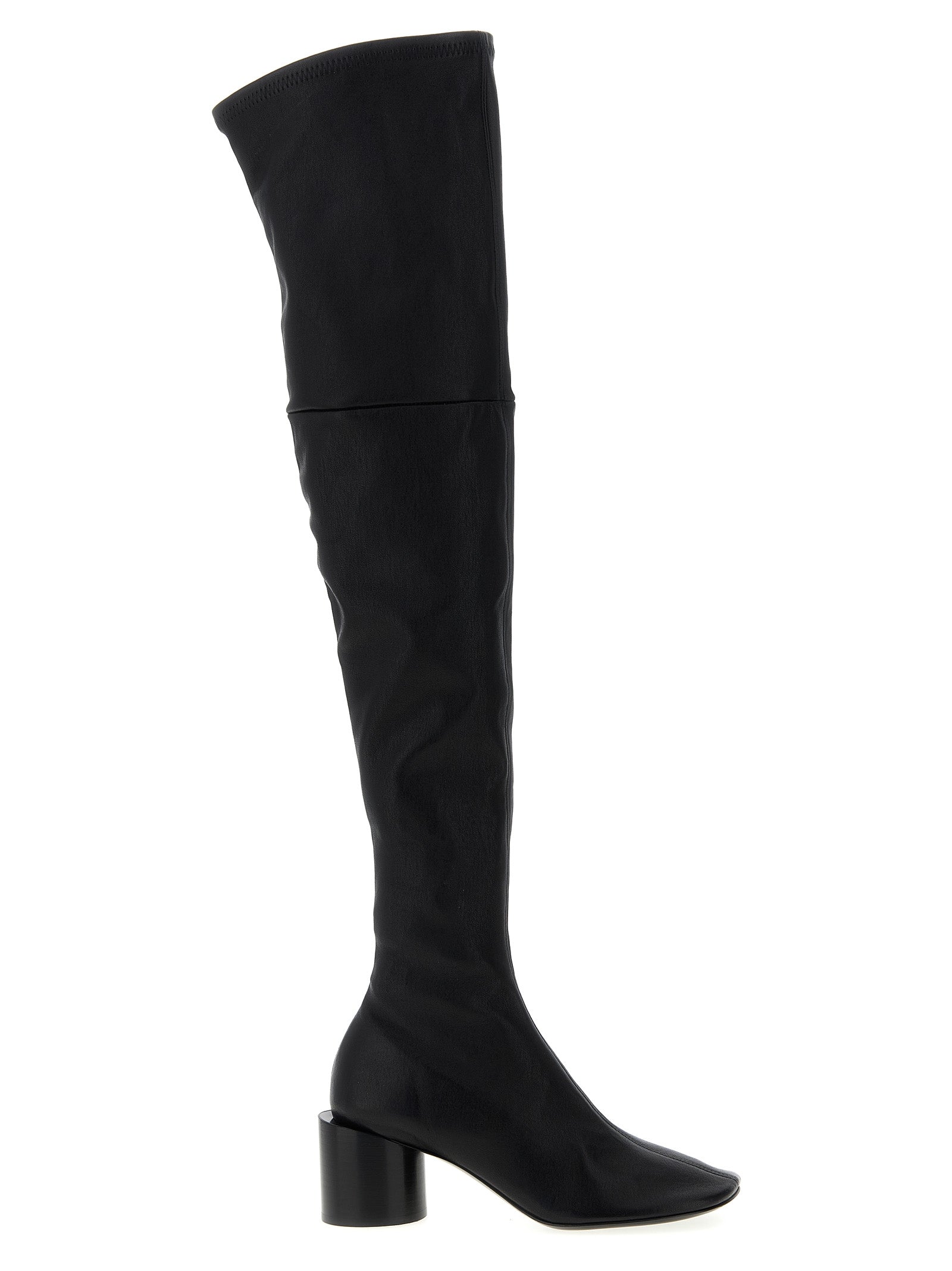 Jil Sander Schwarze Leder Overknee-Stiefel