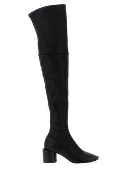 Jil Sander Schwarze Leder Overknee-Stiefel