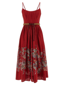 Zimmermann Buntes Baumwoll-Midi-Kleid