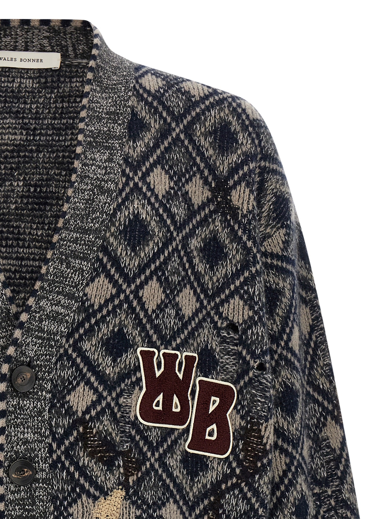 WALES BONNER Mehrfarbige Strickjacke aus Merinowolle