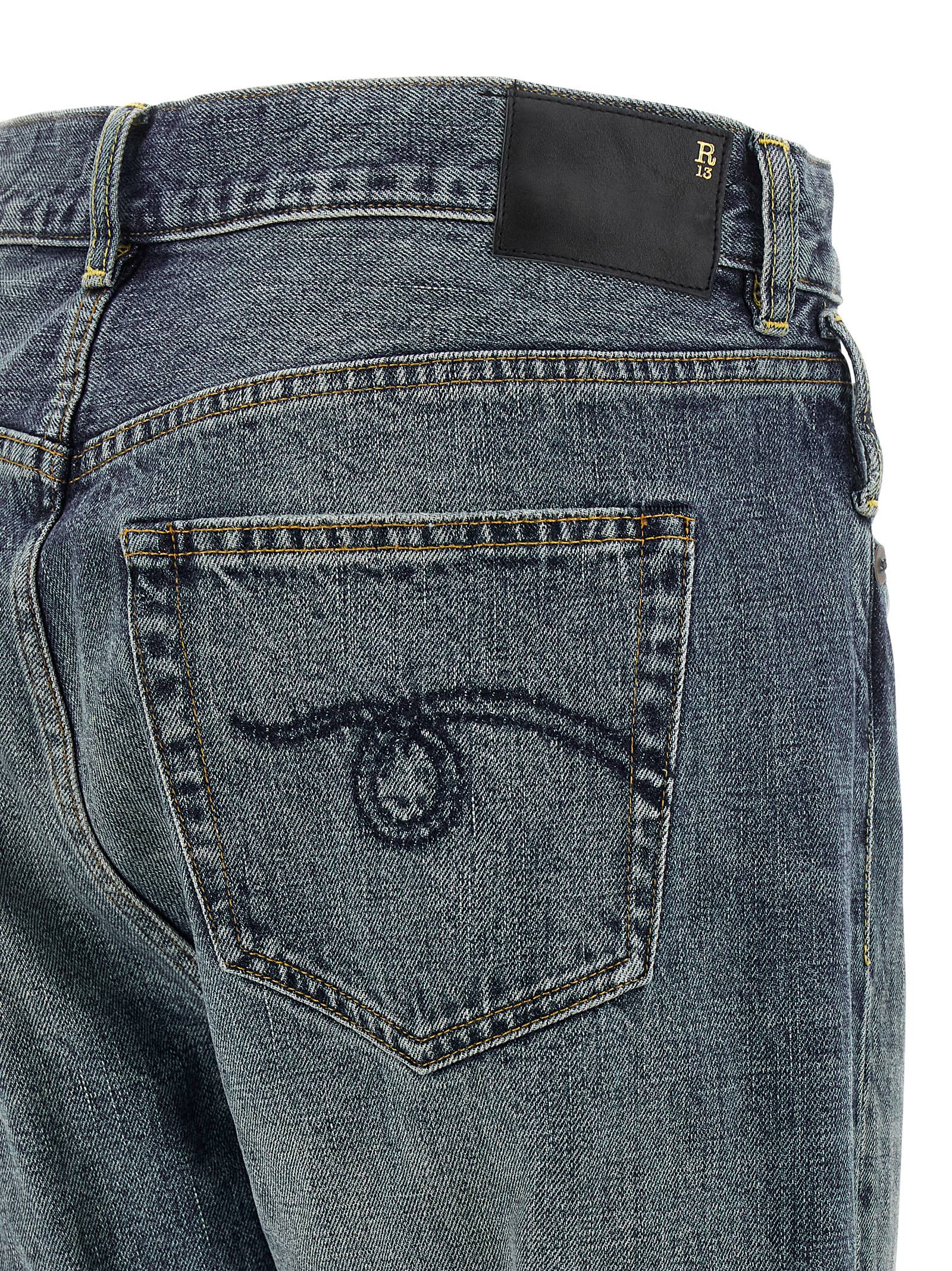 R13 Blaue Jeans aus Baumwolle im geraden Schnitt