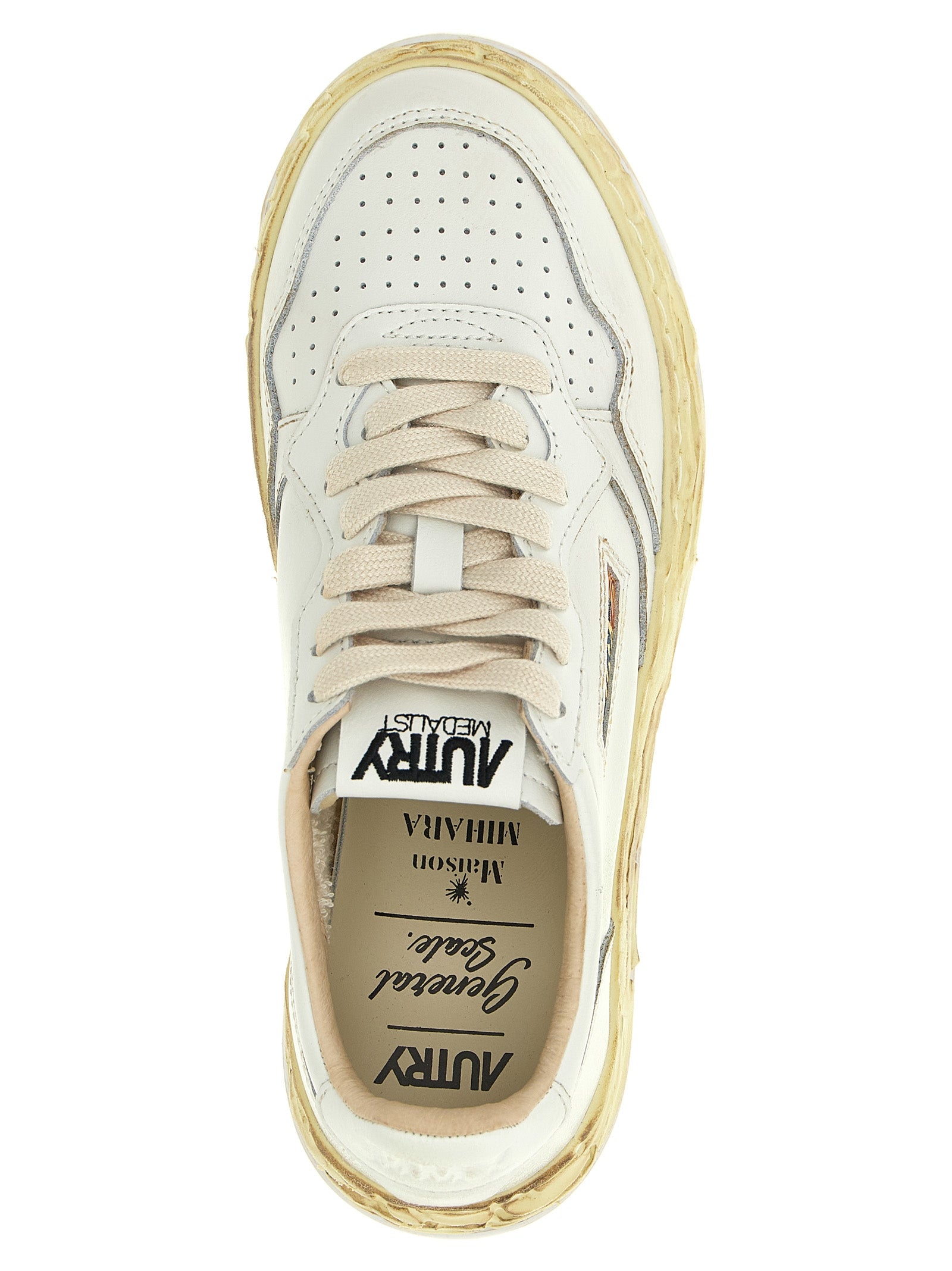 Autry Weiße Ziegenleder Chunky Sneaker