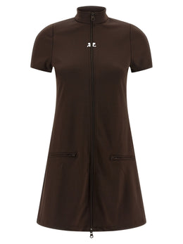 Courrèges Kurzes Braunes Kleid Aus Polyester