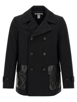 Comme Des Garçons Schwarzer Polyester-Mantel
