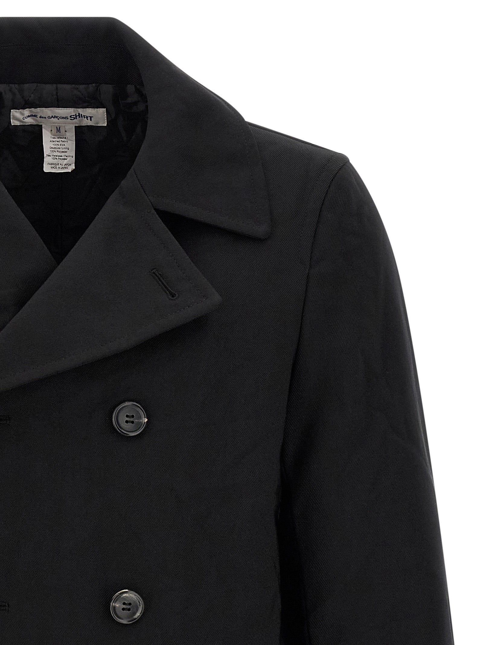 Comme Des Garçons Schwarzer Polyester-Mantel
