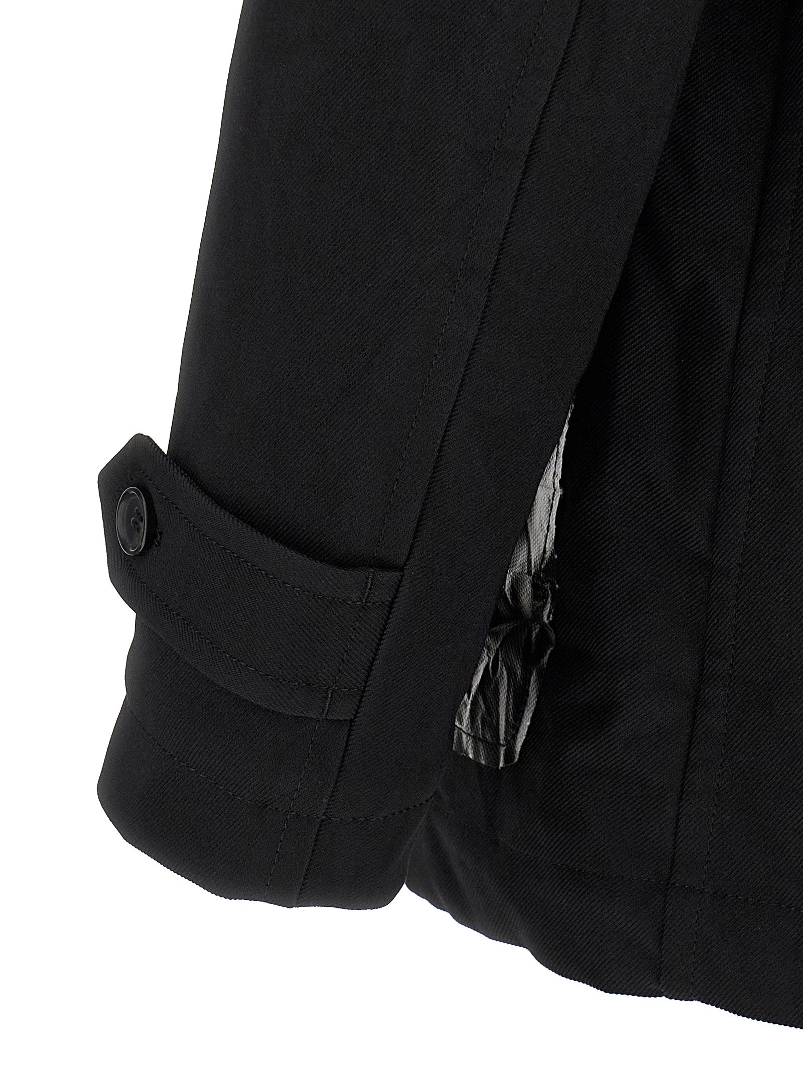 Comme Des Garçons Schwarzer Polyester-Mantel