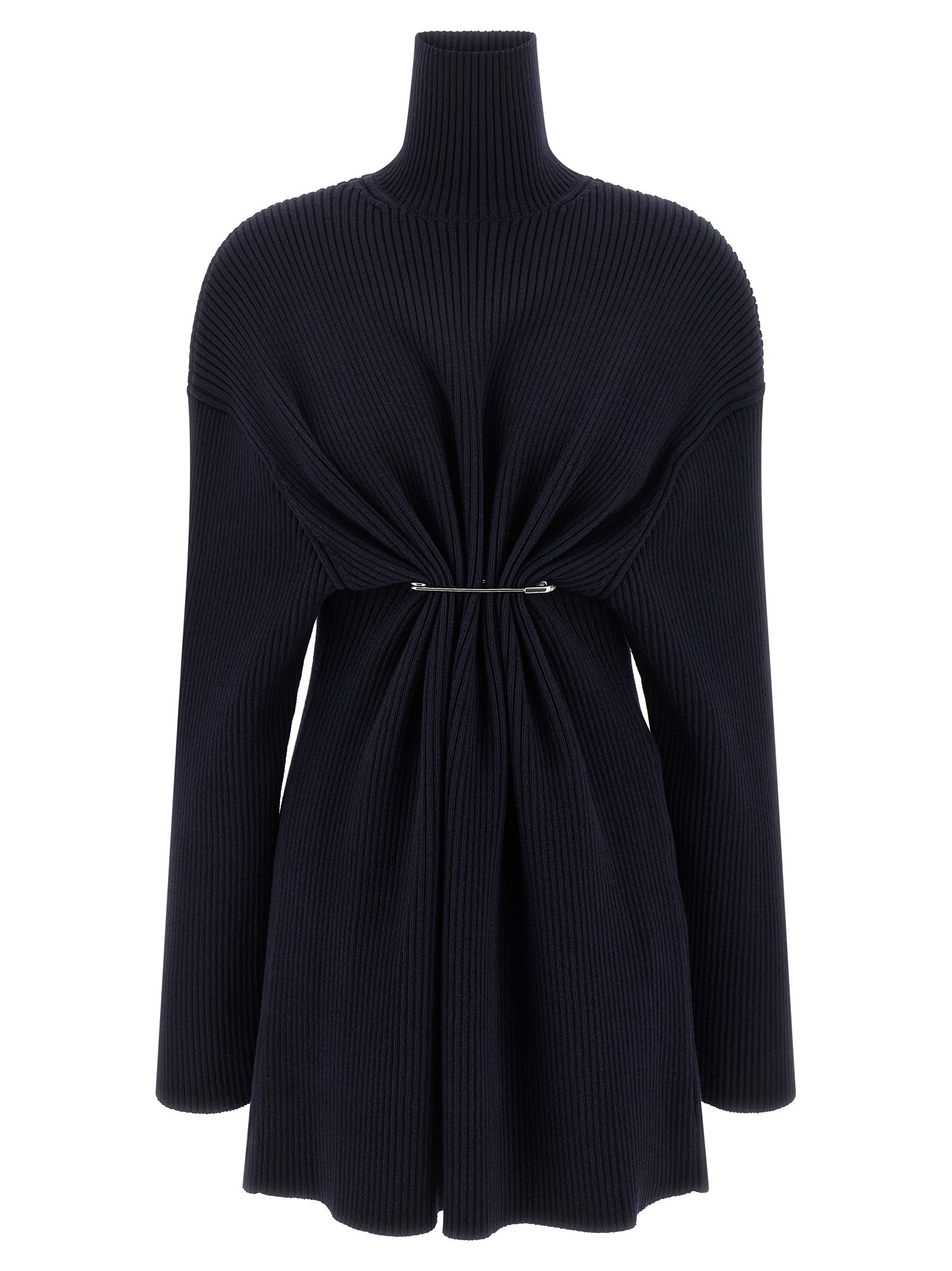 Balenciaga Kurzes blaues Wollkleid