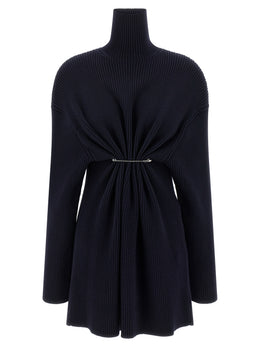 Balenciaga Kurzes blaues Wollkleid