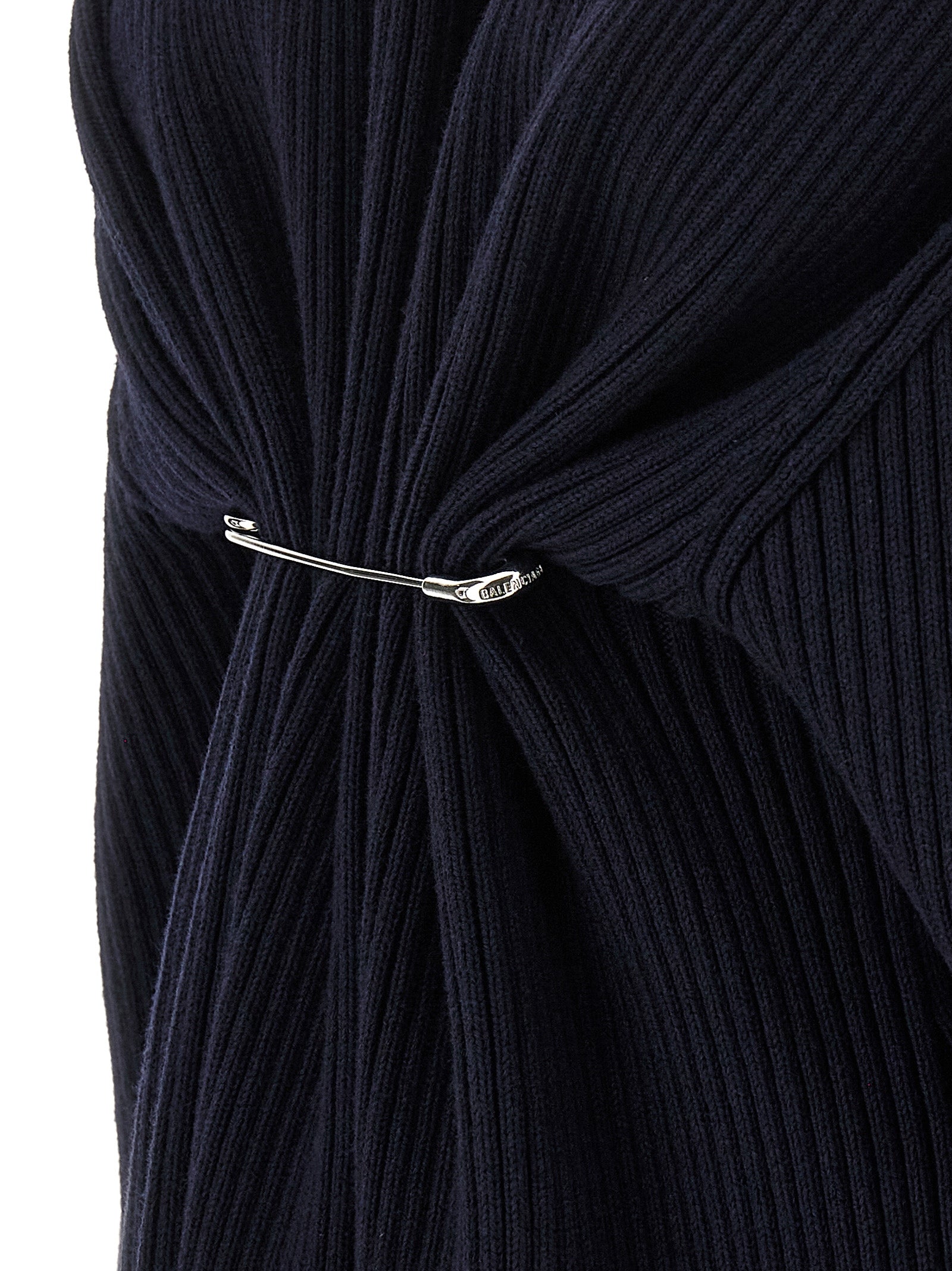 Balenciaga Kurzes blaues Wollkleid