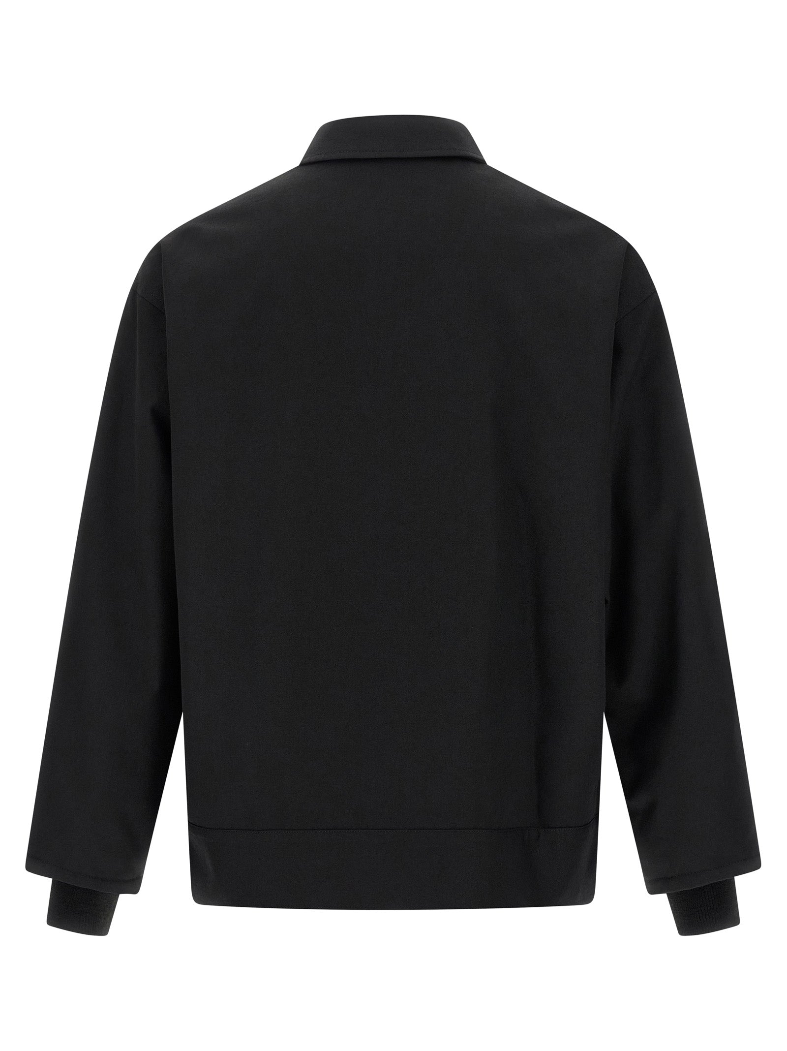 Comme Des Garçons Schwarze Polyester-Jacke in voller Länge