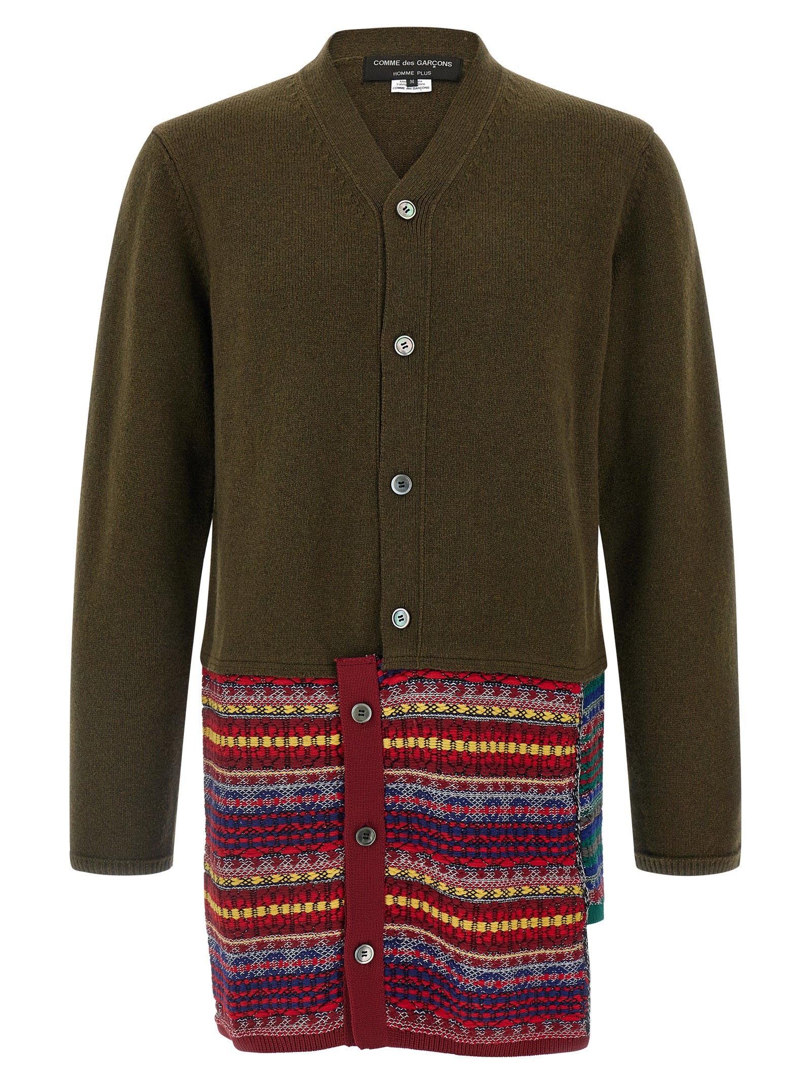 Comme Des Garçons Zweifarbige Wollstrickjacke