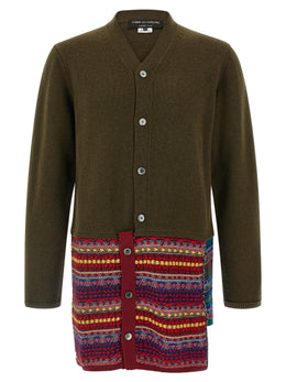 Comme Des Garçons Zweifarbige Wollstrickjacke