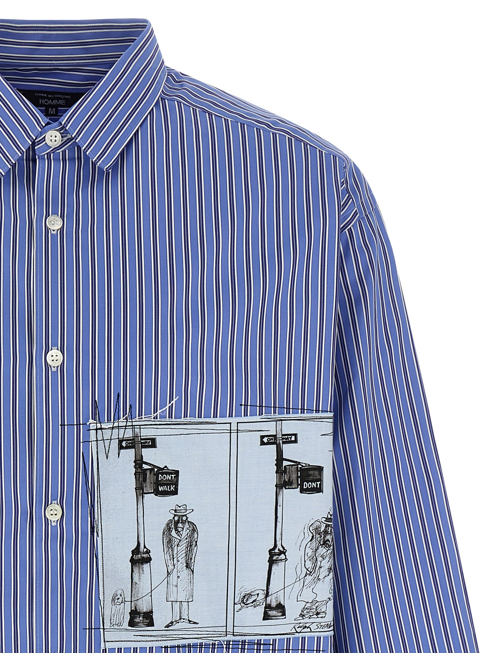 Comme Des Garçons Blaue Baumwollbluse