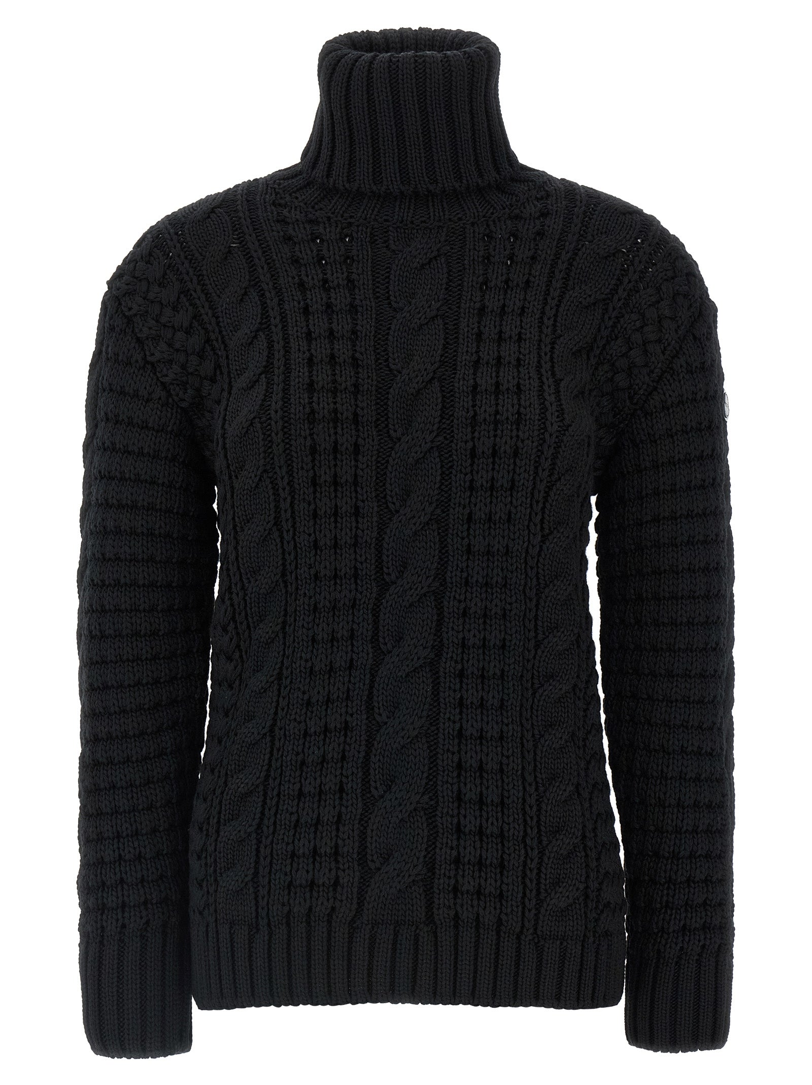 MONCLER GENIUS Schwarzer Cardigan aus Schurwolle