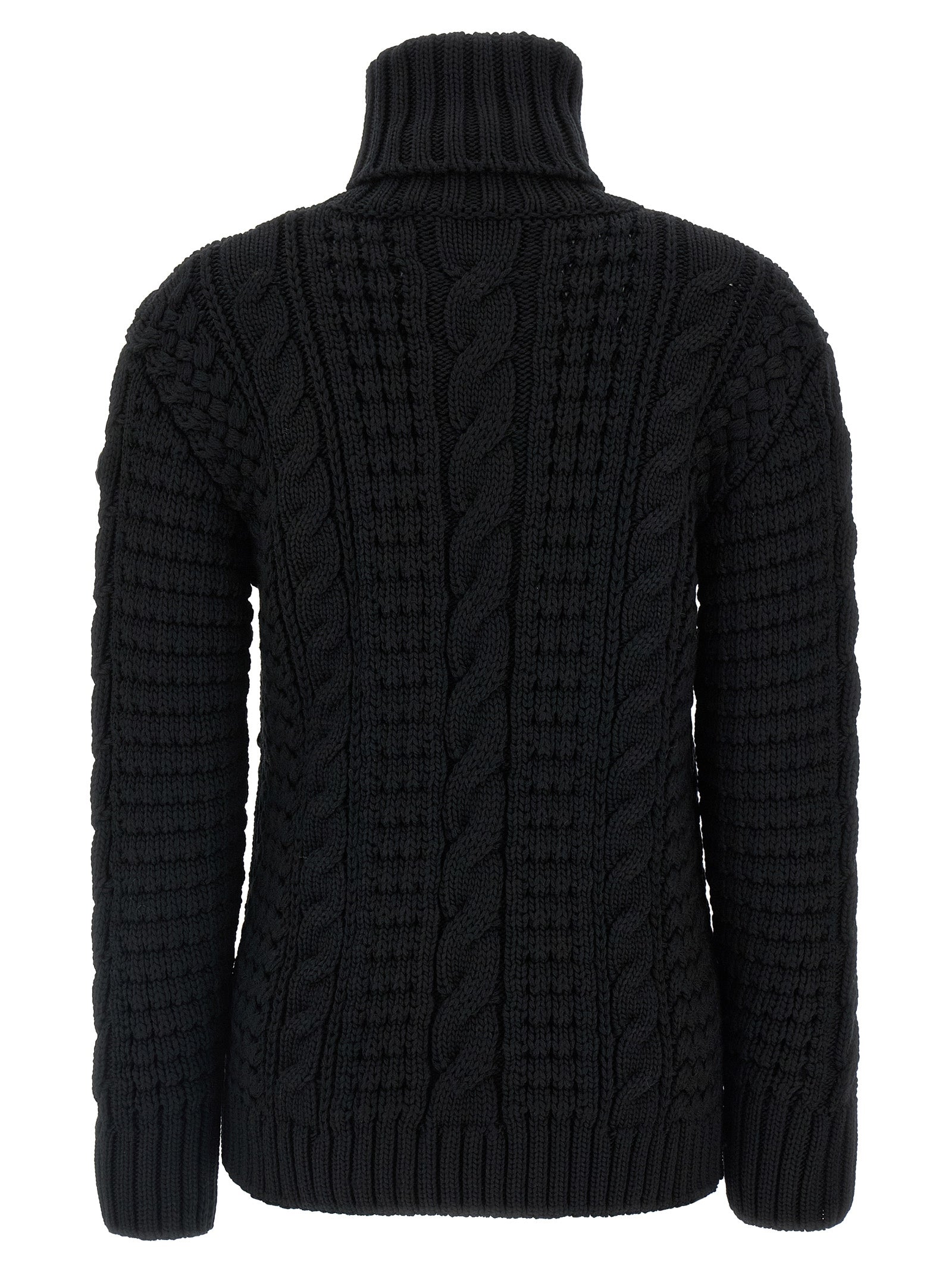 MONCLER GENIUS Schwarzer Cardigan aus Schurwolle