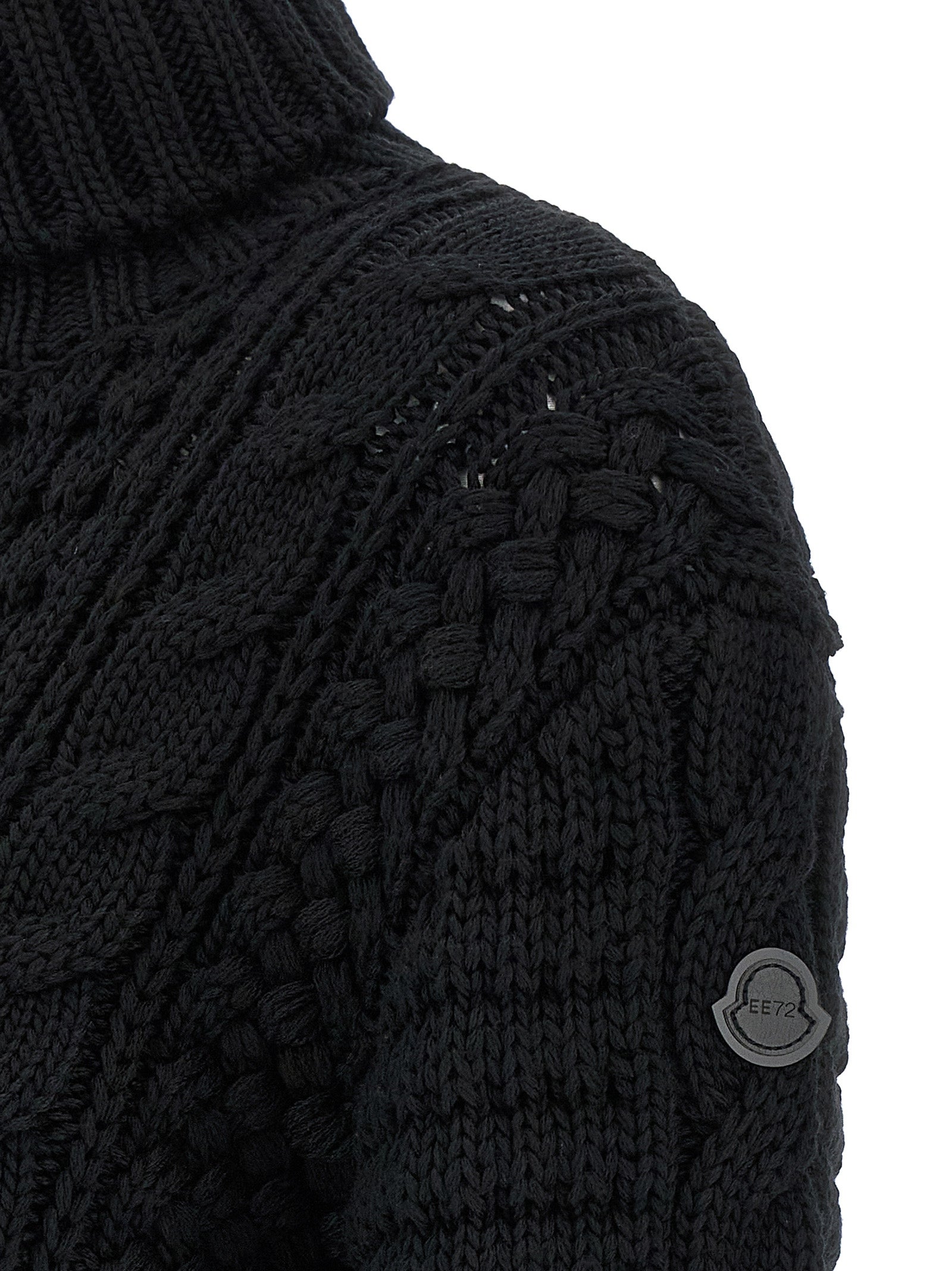 MONCLER GENIUS Schwarzer Cardigan aus Schurwolle