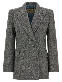 Valentino Garavani Grauer Blazer aus reiner Schurwolle