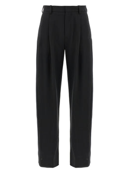 MONCLER GENIUS Schwarze Palazzo-Hose aus Polyester