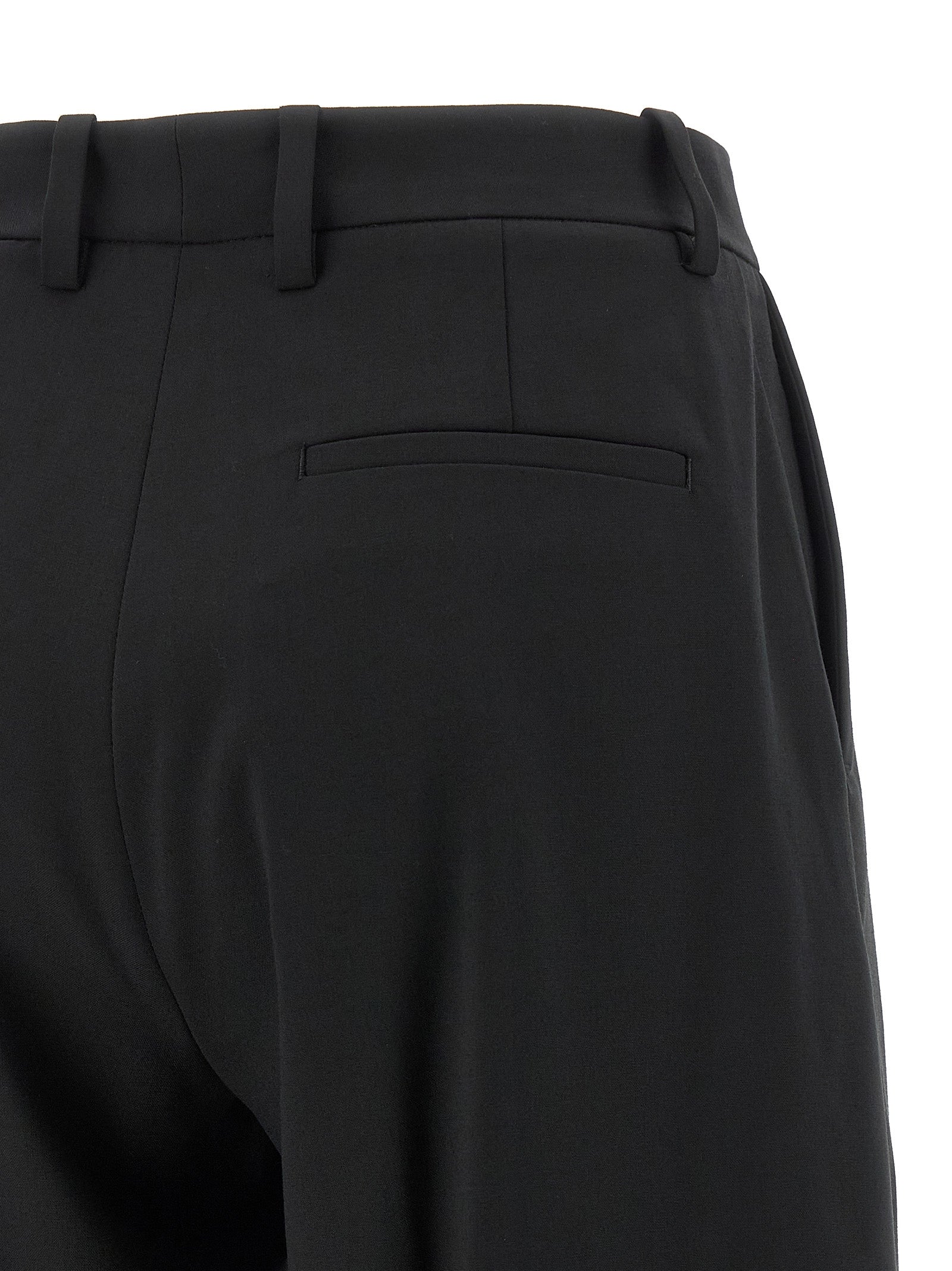 MONCLER GENIUS Schwarze Palazzo-Hose aus Polyester