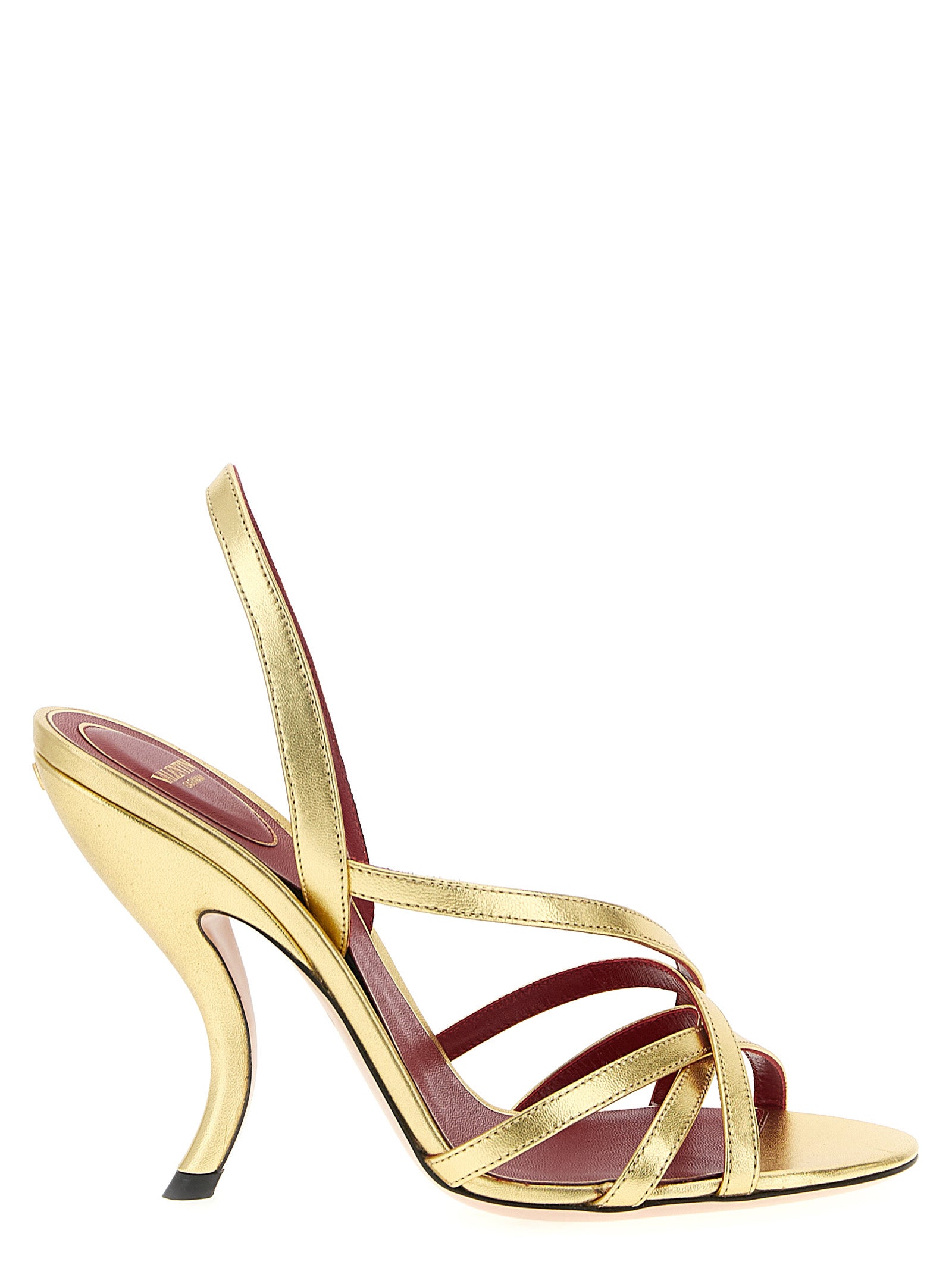 Valentino Garavani Stiletto-Sandalen aus Lammleder in Gold
