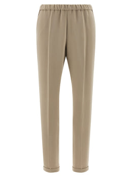 Alberto Biani Beige Triacetat Freizeithose