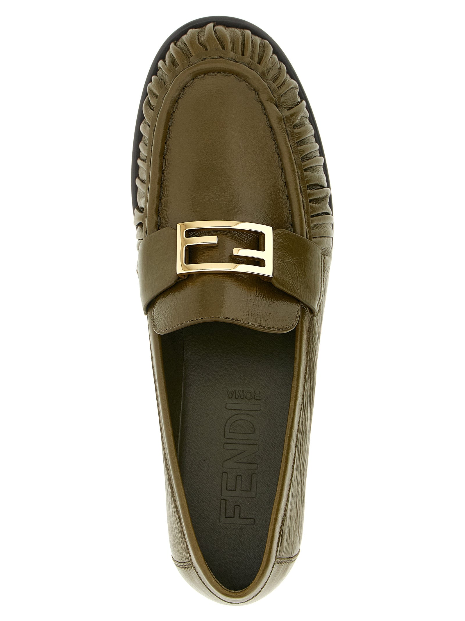 Fendi Bicolor Lammleder Loafer zum Hineinschlüpfen